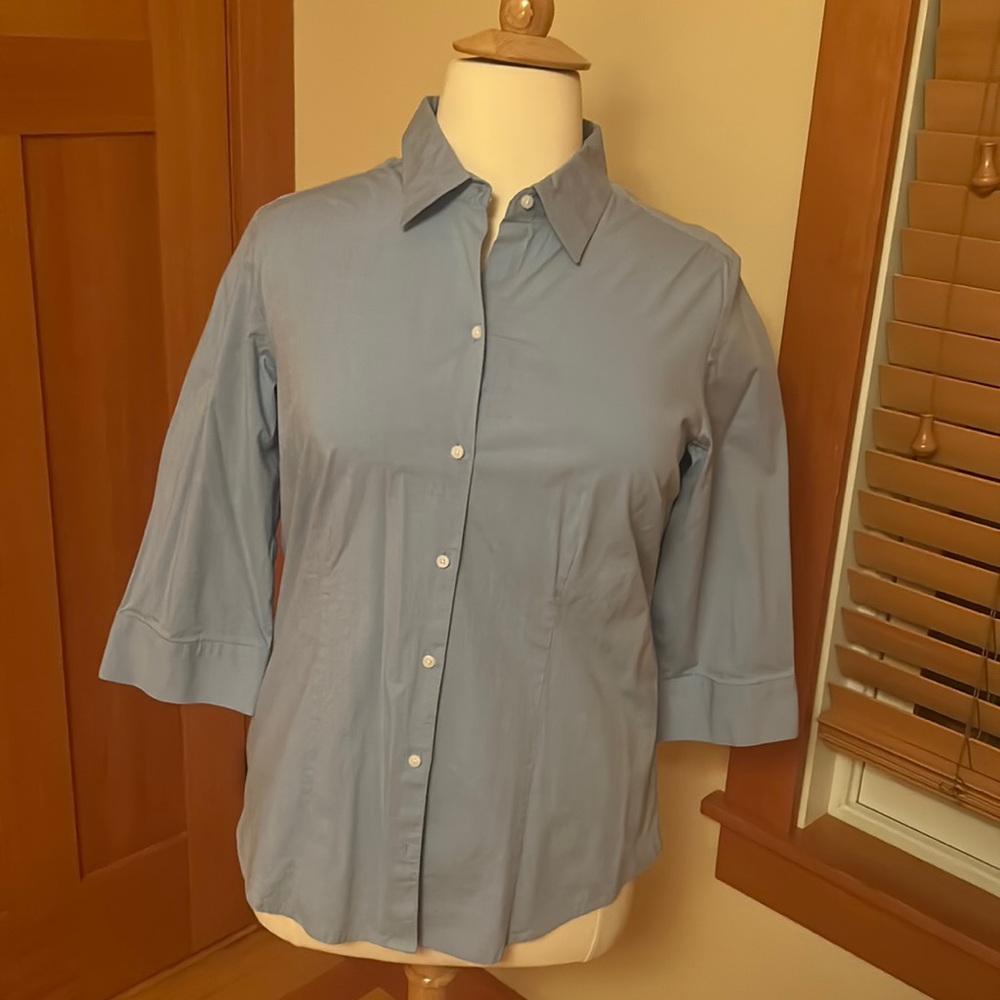3/4 sleeve button down blouse